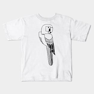 Bird Watching Funny Parrot Novelty Cartoon Hand Drawing Kids T-Shirt